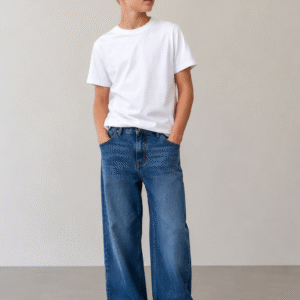 Baggy tiesaus kirpimo džinsai
