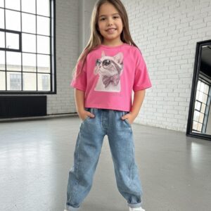 Minkšti džinsai mergaitėms