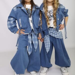 Platūs džinsai mergaitei