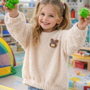 Vaikiškas švelnus megztukas mergaitei