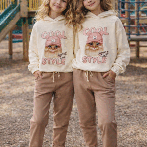 Mergaitiškas laisvalaikio komplektas „Cool Cat Style“