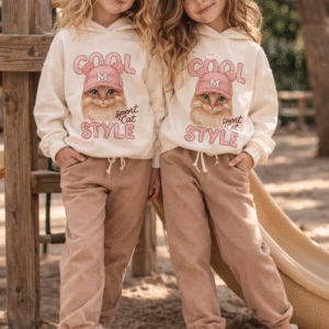 Mergaitiškas laisvalaikio komplektas „Cool Cat Style“