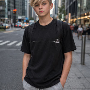 Minimalistiniai stilingi marškinėliai paaugliams