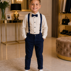 Elegantiškas komplektas berniukui su petnešomis